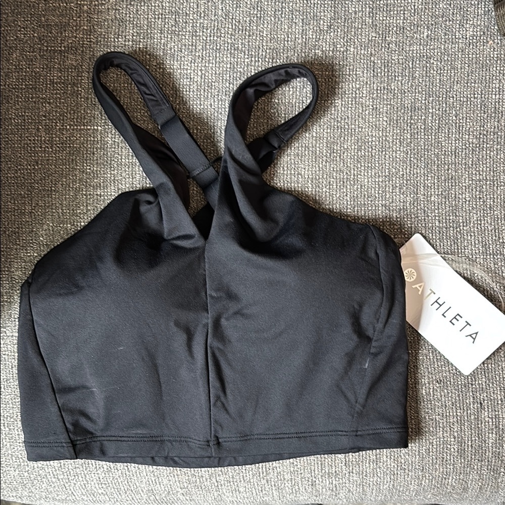 Athleta Black Crossed Bikini Top